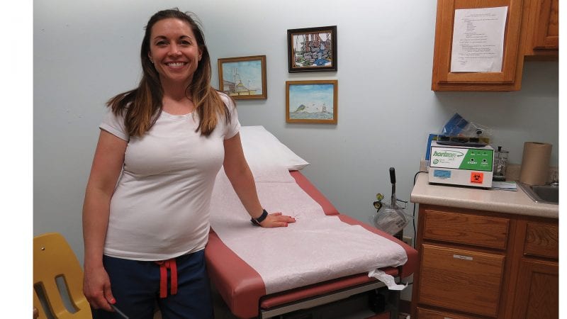 Dr. Jessica Bossie in the medical room