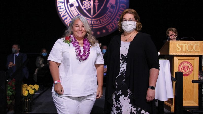 Miranda Lebel (left, with STCC Dean of Nursing Lisa Fugiel) 