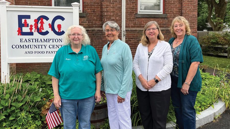 From left, Robin Bialecki, executive director of the Easthampton Community Center; Nancy LaBombard, Florence Savings Easthampton Branch Charitable Foundation, Inc. board member; Anita Sedlak, vice president and branch manager of Florence Bank’s Easthampton office and a foundation board member; and Virginia Smith, also a board member.