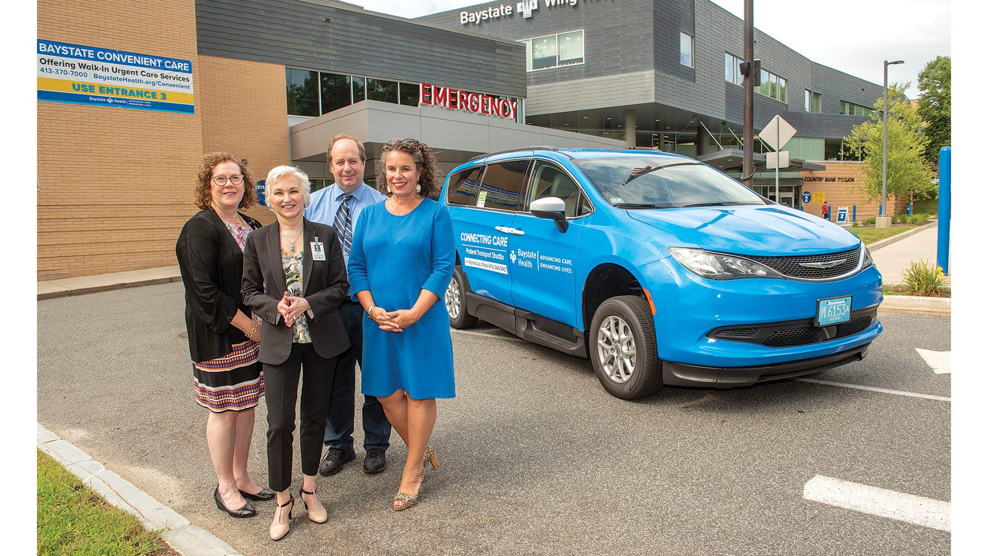 Pictured, from left: Jan Mayforth, chief financial officer, Baystate Wing Hospita; Molly Gray, president and chief administrative officer, Baystate Wing Hospital;  Stuart Beckley, Ware town manager; and Melissa Fales, Quaboag Valley Community Development Corp.