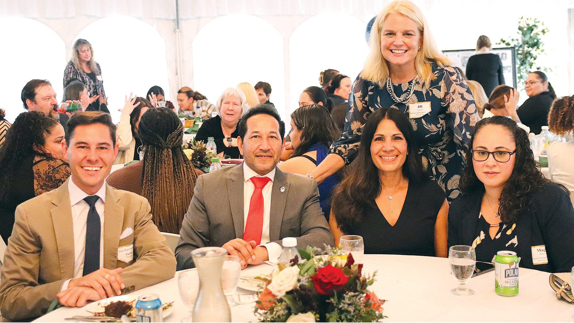 Pictured, from left: state Reps. Jacob Oliviera and Carlos Gonzalez, and GSSSI’s Nilsa Cintron, Keough, and Magy Ramos.