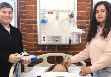 CNA students Marianna Navarro Santiago, left, and Dashira Nazario